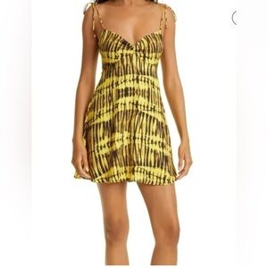 New Alice + Olivia Raquel Black Yellow Mini Dress size 10